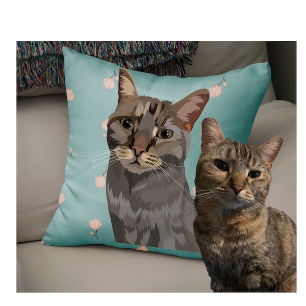 Personalise Cat Pillow - Pet Pillow - Best Dog Gift - Pet Sympathy Gift (Any Colour)