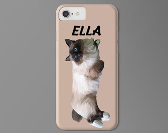 Custom Pet Face Portrait Personalised Phone Case For Iphone And Samsung | Dog Or Cat Lover Gift | Gift For Cat Lover Owner (Any Colour)