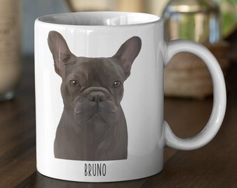 Perro foto taza regalo del día del padre para perro papá - taza de padre de perro, taza de mamá de perro, regalo de padre de perro, regalo de dueño de perro, amante de perro (impresión de doble cara)