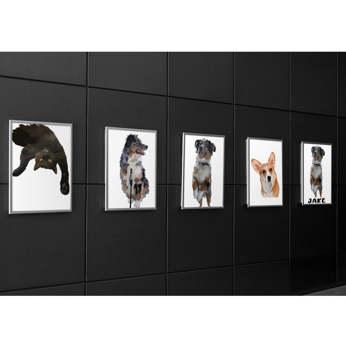 Custom Pet Portrait Canvas Pet Picture Canvas Personalized Etsy