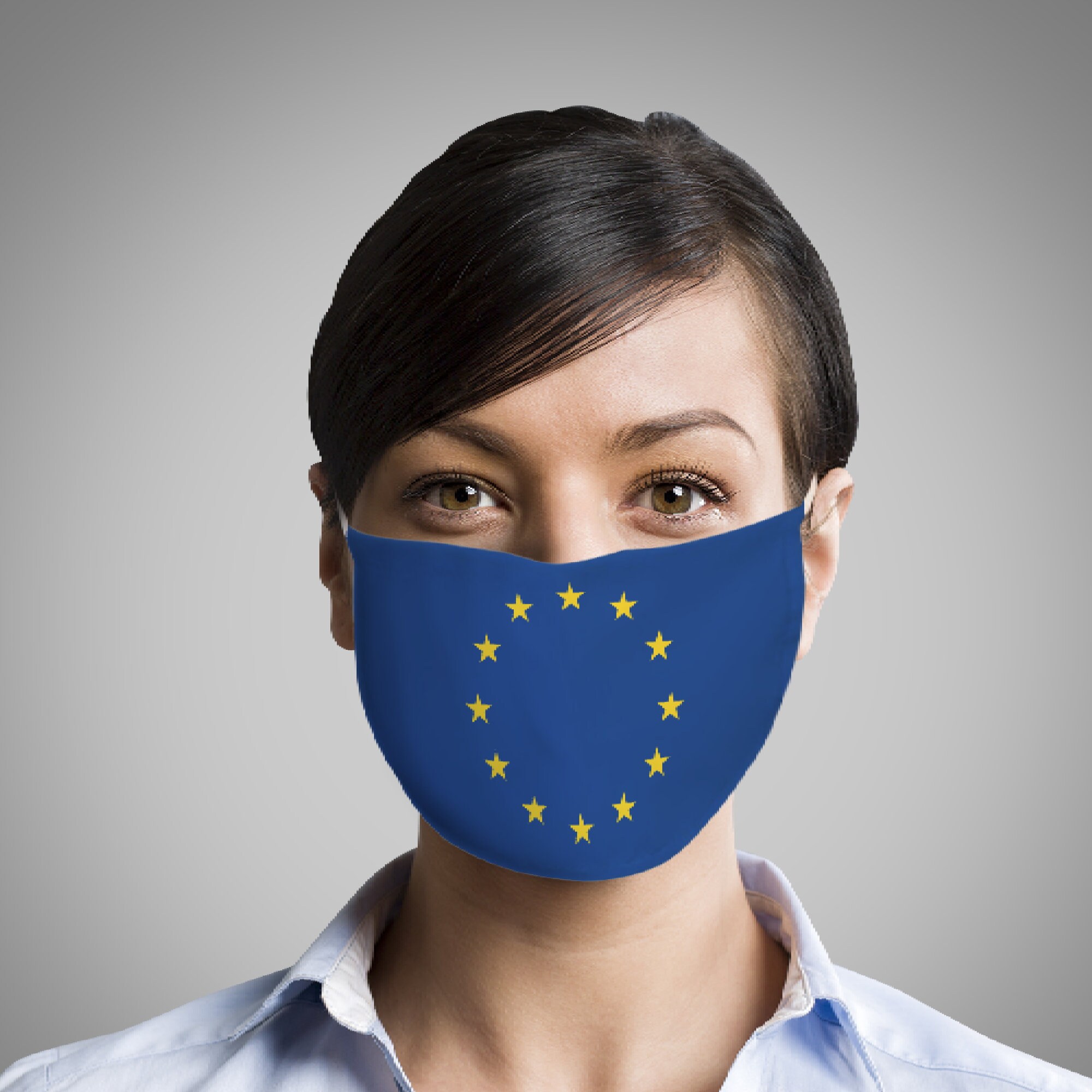 Eu Flag Face Mask With Filter Pocket Europe Face Mask Etsy