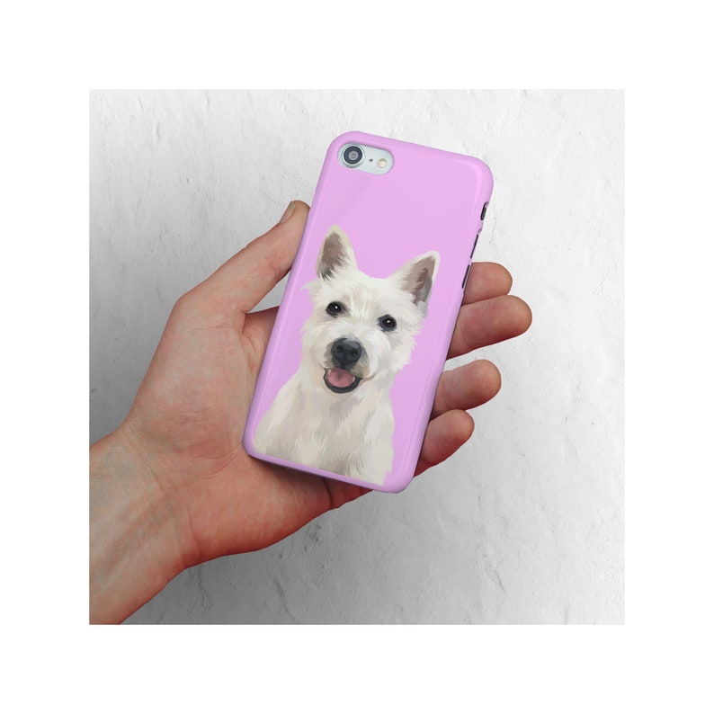 Custom Personalised Pet Portrait Phone Case For iPhone And Samsung Pet And Owner Portrait Christmas Gifts For Men Any Colour image 6