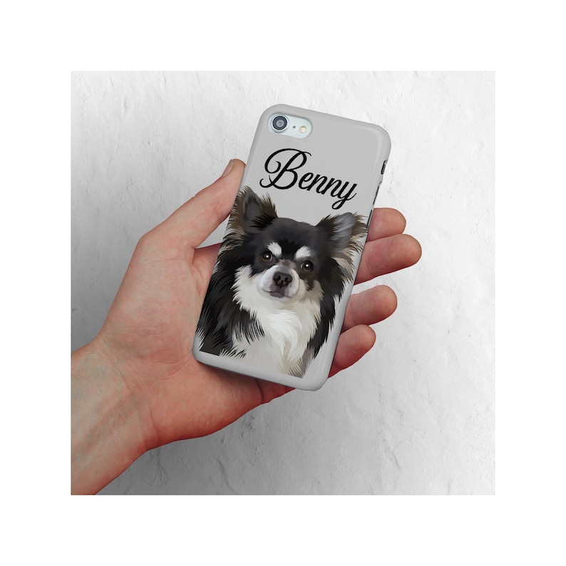 Custom Personalised Pet Portrait Phone Case For iPhone And Samsung Pet And Owner Portrait Christmas Gifts For Men Any Colour image 7