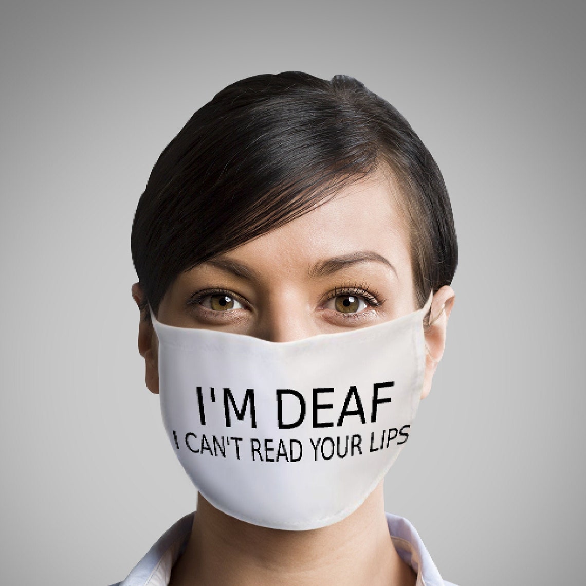 Personalised Deaf Face Mask For The Hard Of Hearing Unisex Etsy
