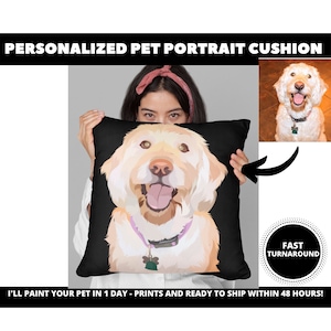 Dog Pillow Cover Double Sided Print Luxury Cushion Cover (Any Colour Cover & Any Pet)