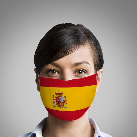 Spanish Flag Face Mask Spain Flag Mask Unisex Face Mask Etsy