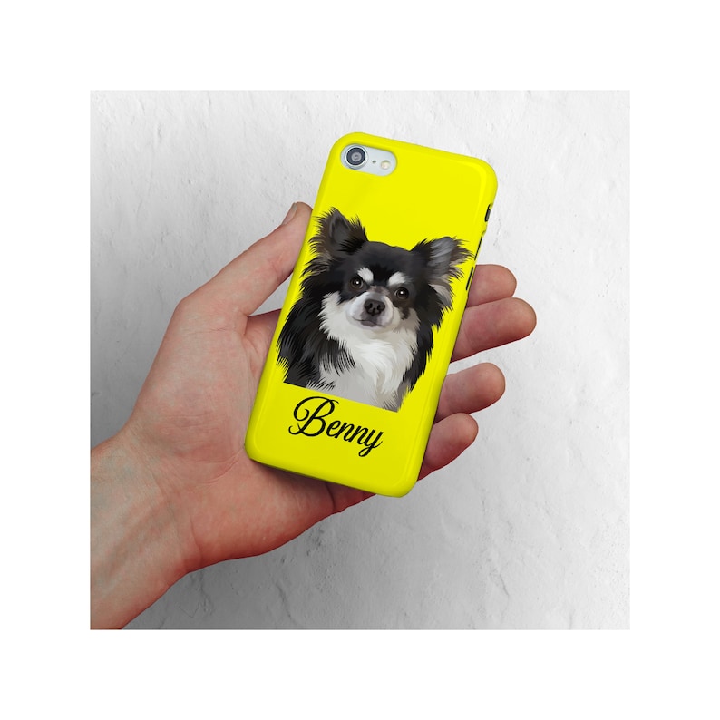 Custom Personalised Pet Portrait Phone Case For iPhone And Samsung Pet And Owner Portrait Christmas Gifts For Men Any Colour image 8