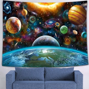 Astronaut Tapestry, Galaxy Tapestry Space Tapestry Funny Tapestry for  Bedroom Decor ，L v ng Room Or Dorm Wall A Hang ng Tapestry (Aerol  te&Astronaut, 59 n*51 n) 