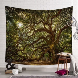 Tree Wall Hanging Forest Tapestry Fantasy Forest Wall Tapestry Nature Wall Decor