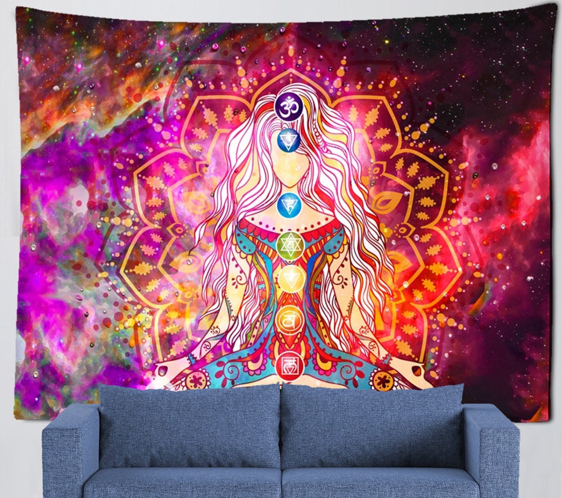 7 Chakra Tapestry Mandala Meditation Wall Hanging Tapestries Etsy