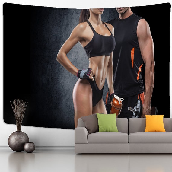 Gym Wall Tapestry Fitness Workout Strong Training Motivation Active Sportive Life Wall Hanging Wall Decor Tapestries Etsy Canada