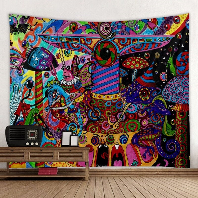  WTREPKON Funny Large Backdrop Animation Tapestry Wall