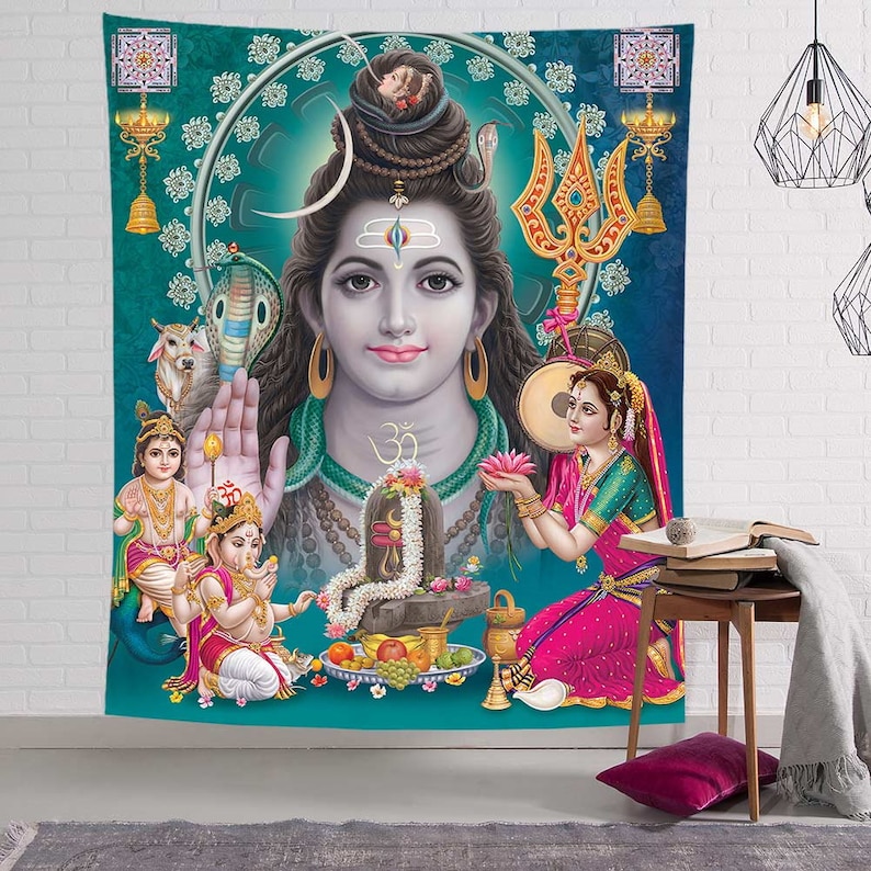 Lord Shiva Tapestry Wall Hanging Hindu God Shiva Tapestries Etsy