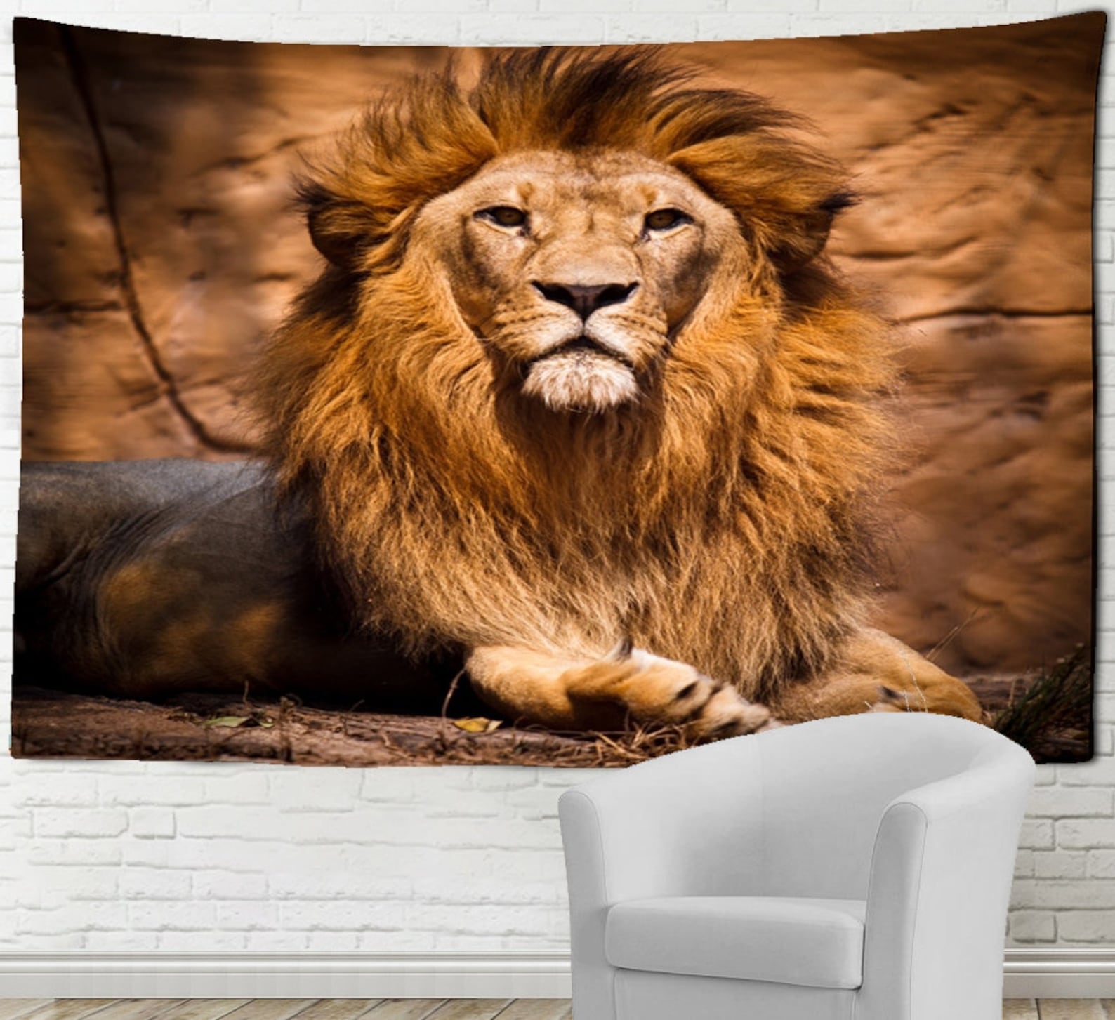 Lion Tapestry Lion King Wall Hanging Tapestries Bedroom Living Etsy UK