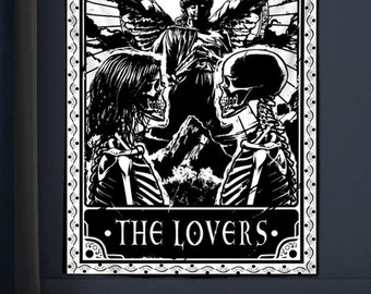 Tarot Tapestry Wall Hanging The Lovers  Tarot Card Wall Tapestry Flag Tapestries Aesthetic Living Room Bedroom Dorm Decor
