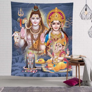 Lord Shiva Tapestry Wall Hanging Hindu God Tapestries for Wall Decor