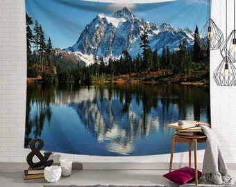 Nature Landscape Tapestry Natural Scenery Mountain Lake Tapestry Wall Hanging Wall Decor Tapestries