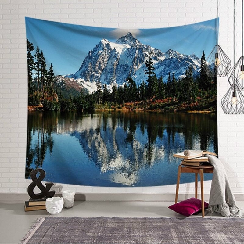Nature Landscape Tapestry Natural Scenery Mountain Lake  Etsy