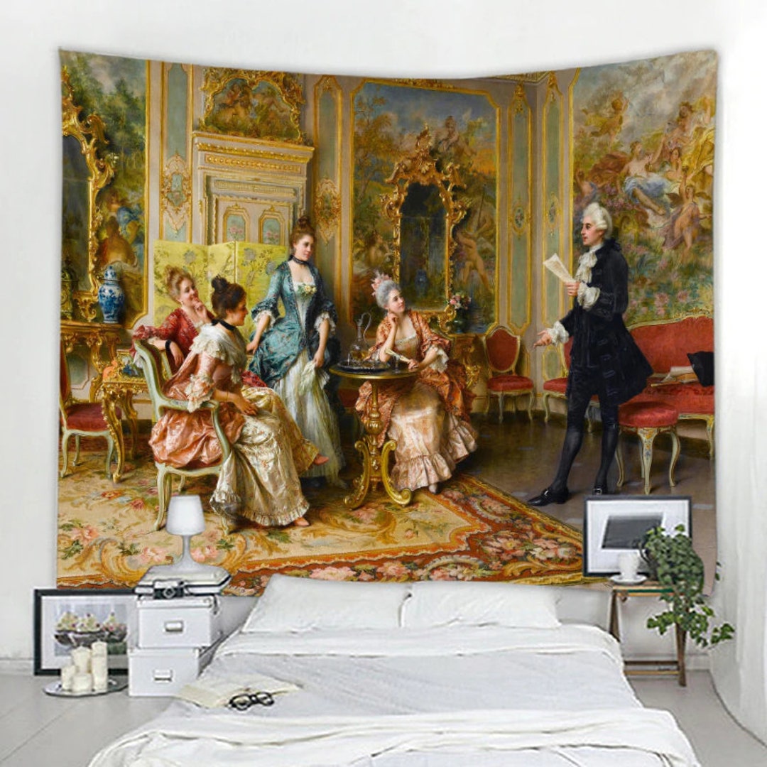 Medival Art Tapestry Adapted From Oil Painting Wall Hanging Famous Art Ladies Tapestries for