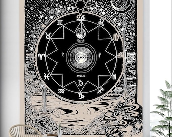 The Star Tarot Tapestry Tarot Card Medieval Europe Divination Wall Hanging Mysterious Tapestries for Room Decor Etsy