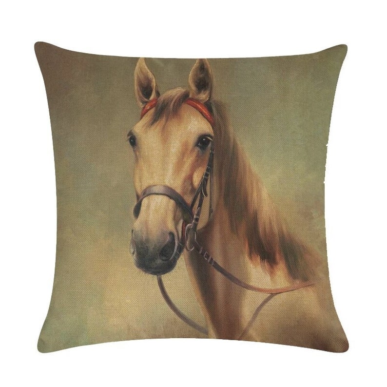 Horse Cushion Cover Horse Pillow Cover 18 x 18 Home Decor Etsy