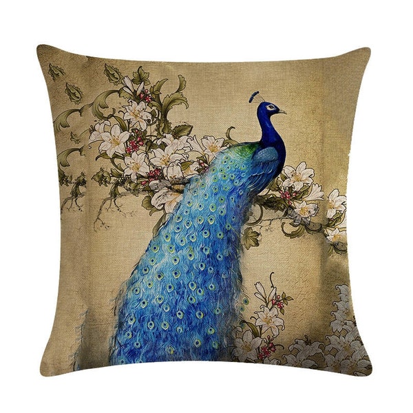 Peacock Pillow Etsy