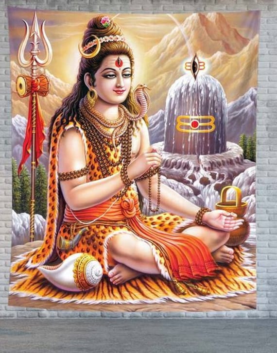 Lord Shiva Tapestry Wall Hanging Hindu God Tapestries for Wall