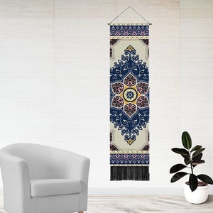 Mandala Tapestry Wall Hanging Indian Mandala Vertical Tapestry Scroll Painting Art Tassel Wall Scroll Poster