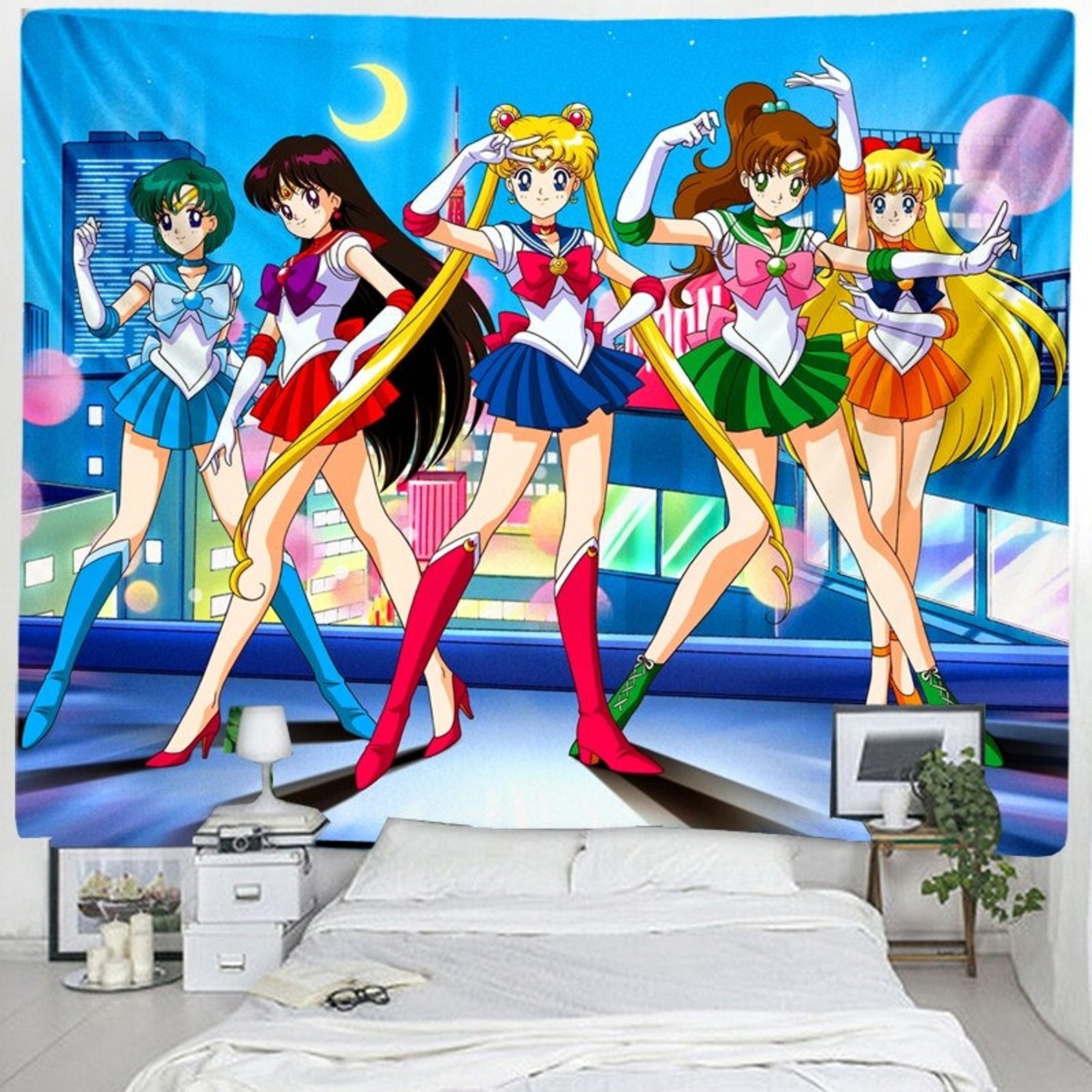 Japanese Anime Tapestry Wall Hanging Anime Girls Tapestries Etsy
