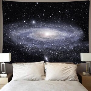 Galaxy Tapisserie für Schlafzimmer Ästhetischer Raum Blaue Nacht Sternenhimmel Sterne Universum Wandteppiche Wandbehang Hintergrund Dekor für Raum Wohnheim