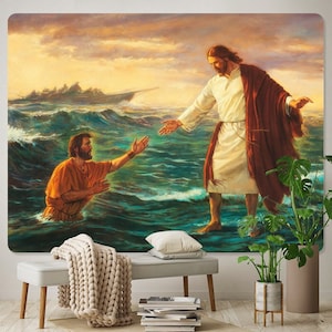 Jesus Christ Tapestry Miracle of Jesus Wall Tapestry Christian Christianity Tapestries Home Decoration