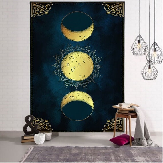 Simple Moon Phase Wall Tapestry Astrology Wall Hanging Bohemian Tarot Tapestries for Bedroom Living Room Dorm Decor Etsy