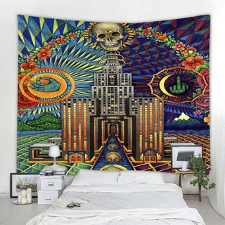 Psychedelic Tapestry Skull Wall Hanging Abstarct Art Tapestries Wall Decor Psychedelic Tapestry Skull Wall Hanging Abstarct Art Tapestries Wall Decor