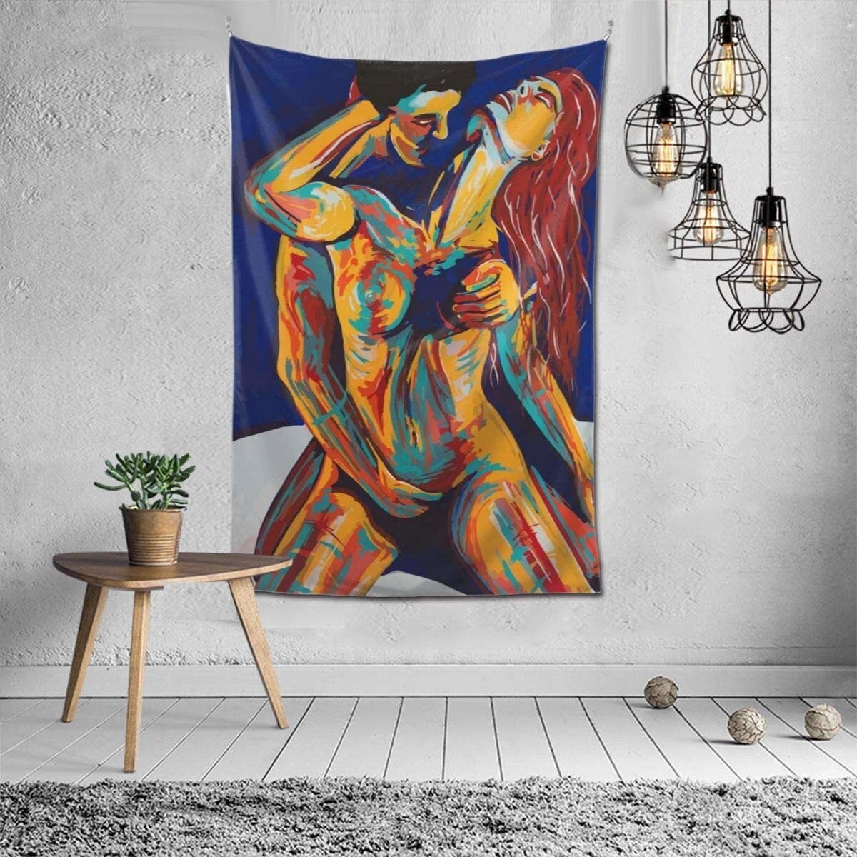 Sexy Couple Tapestry Erotic Naked Couple Love Nude Woman Man Tapestries Wall Hanging Wall Art Decor Wall Tapestry