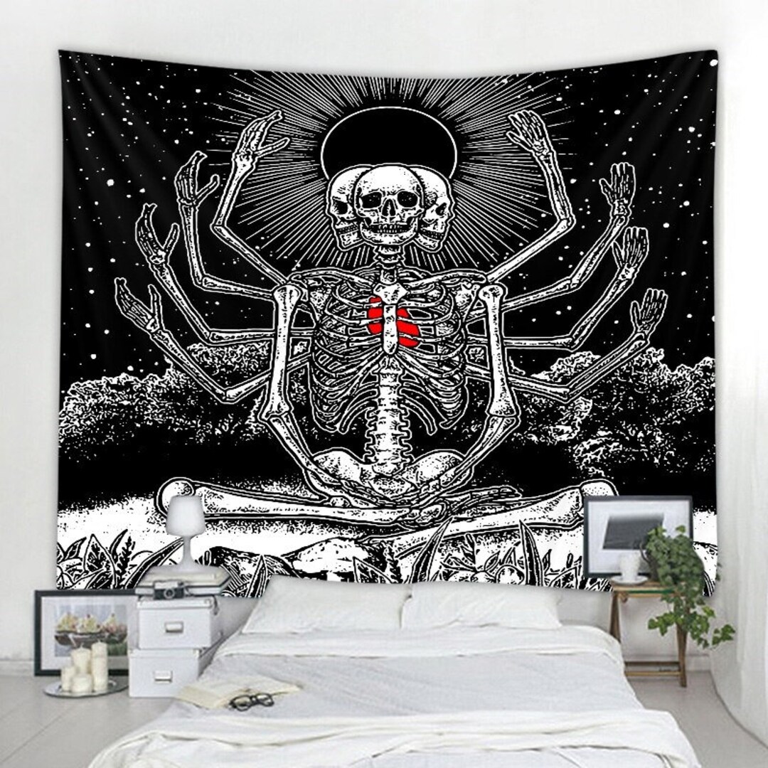 Skull Tapestry Skeleton Sun Wall Hanging Tapestries for Bedroom Living Room Dorm Etsy