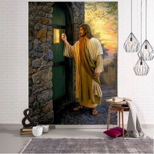 Religious Wall Tapestry Jesus Christ Tapestry Christian Wall Hanging Religious Jesus God Tapestries for Home Bedroom Decor