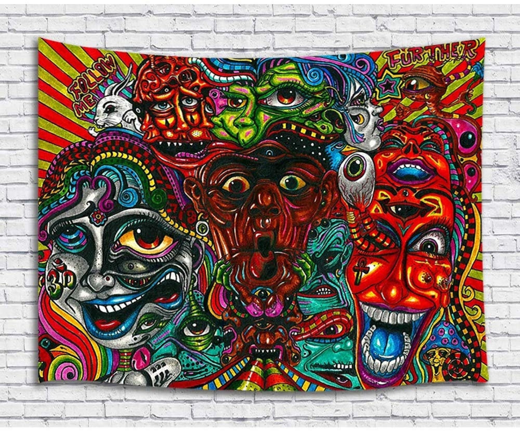 Abstract Trippy Tapestry Wall Hanging Psychedelic Tapestries Hippie Wall Art