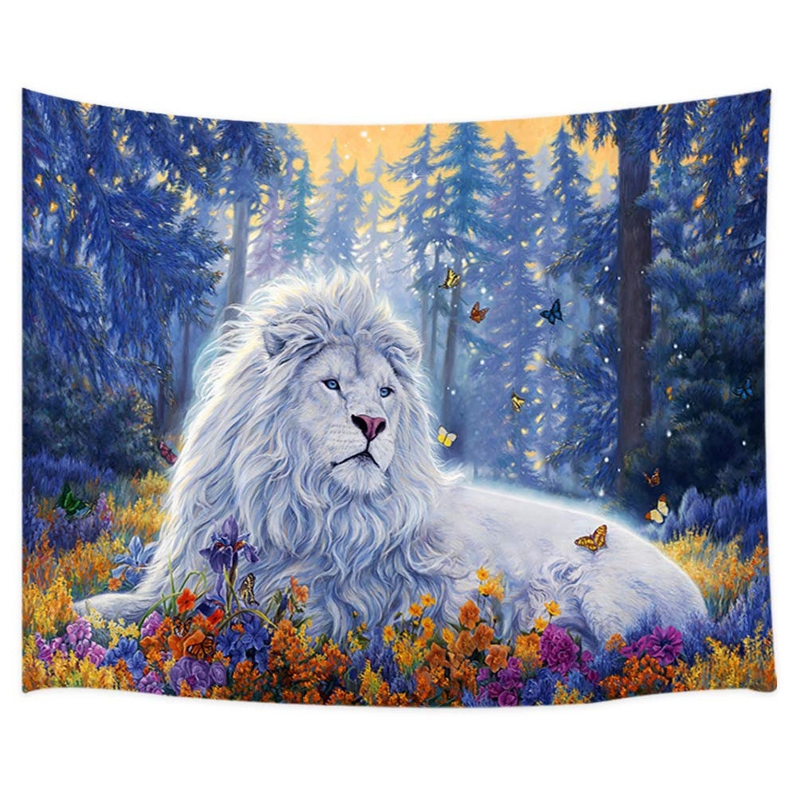 Lion Tapestry Mystic Tapestries Wall Hanging Animal Decor Etsy