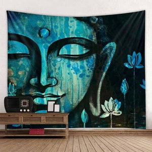 Buddha Tapestry Buddha Art Wall Hanging Painting Style Yoga Meditation Buddhism Tapestries for Wall Decor