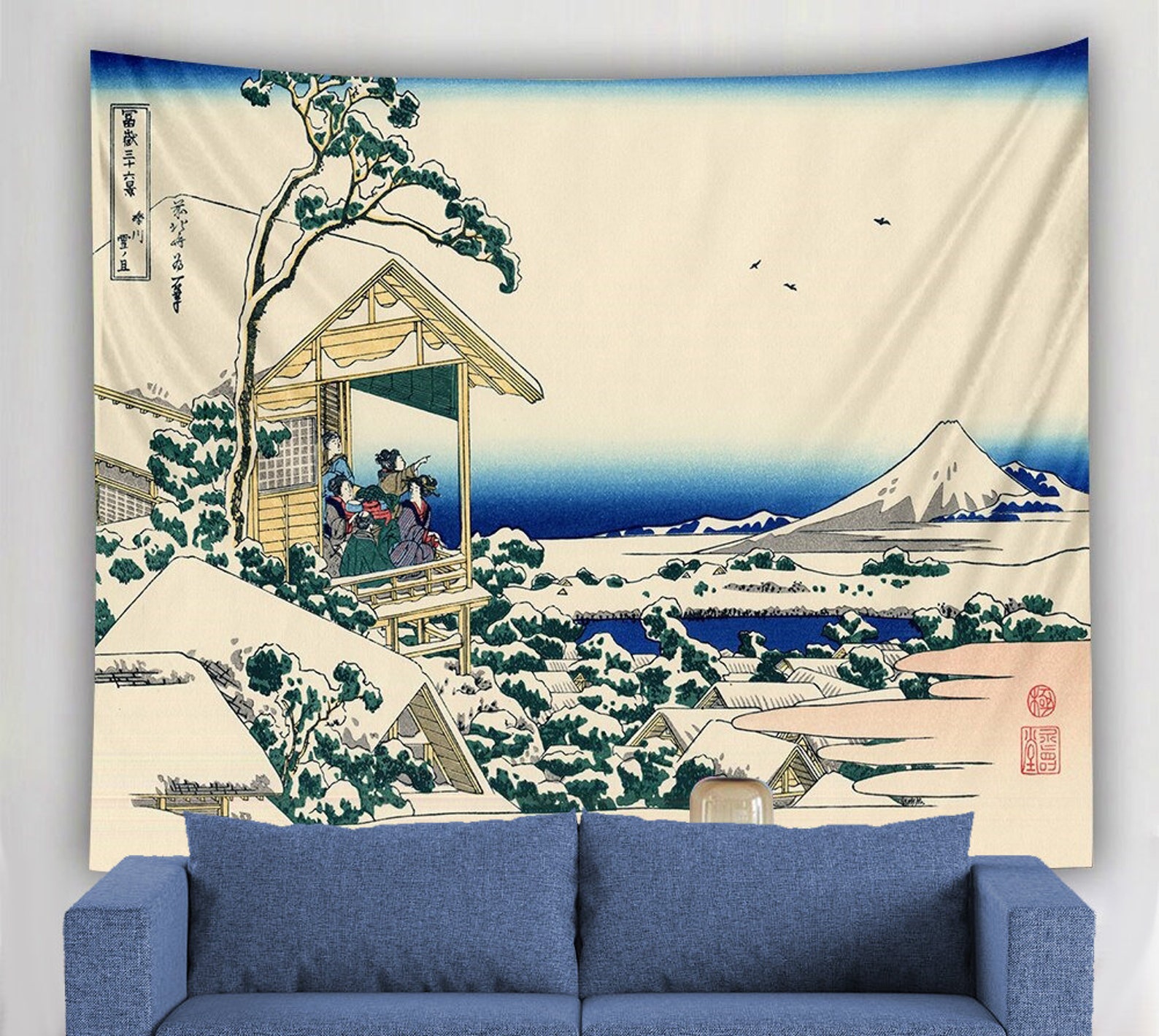 Hokusai Tapestry Japanese Art Landscape Mountain Wall Hanging  Etsy