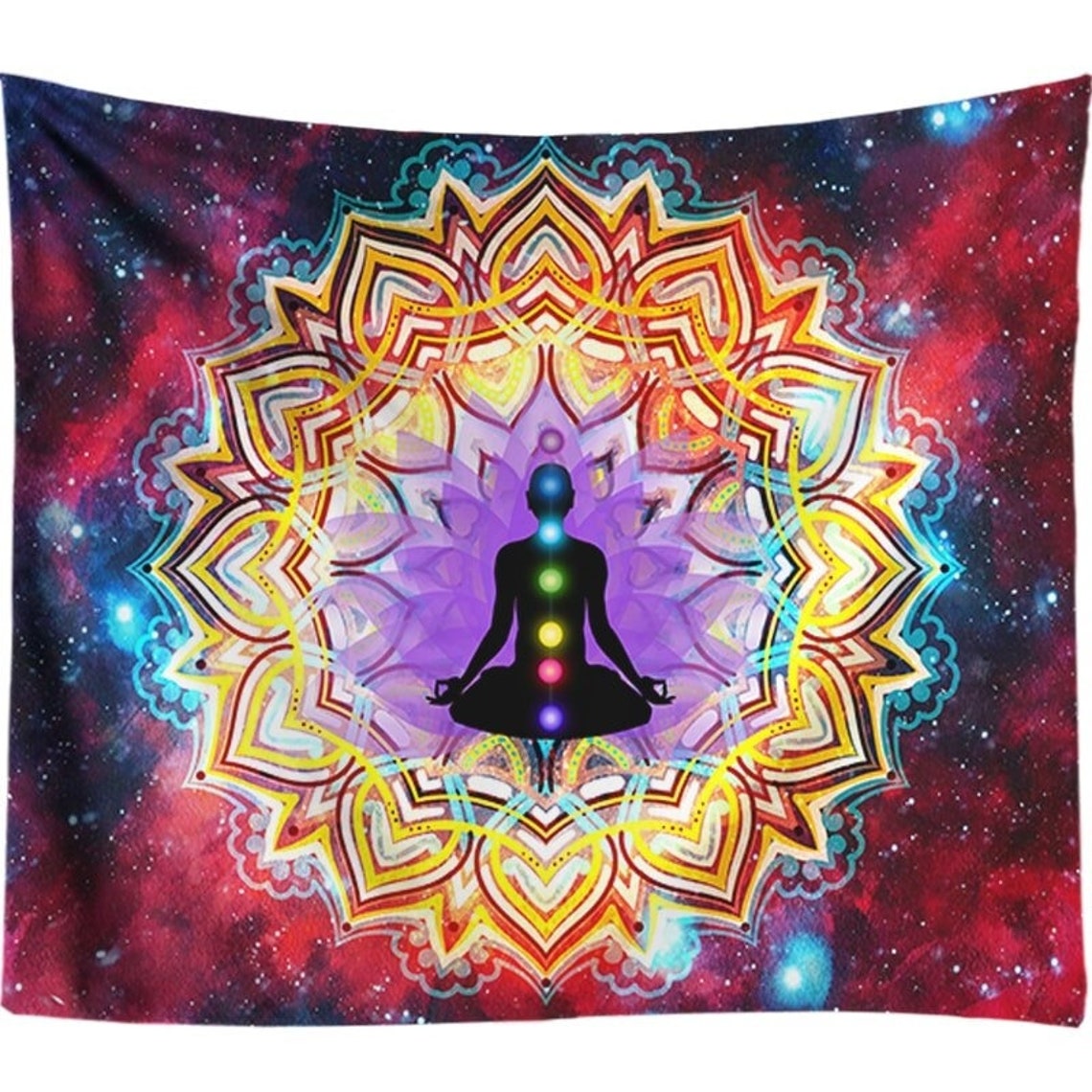 7 Chakra Tapestry Yoga Meditation Tapestries Mandala Galaxy Etsy