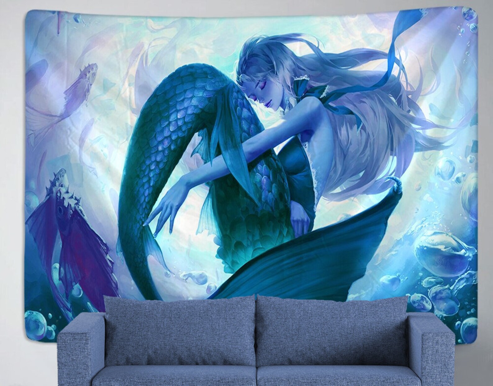 Mermaid Tapestry Sea Mermaid Wall Tapestry Wall Hanging for Etsy