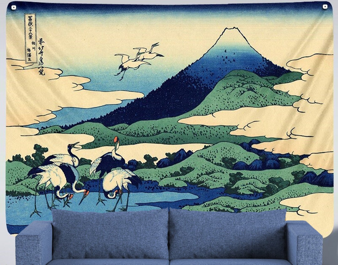 Japanese Mount Fuji Tapestry Wall Hanging Art Painting Wall Hanging