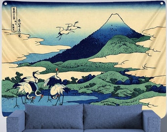 Tapiz japonés del monte Fuji para colgar en la pared, arte, pintura, decoración japonesa, temática natural