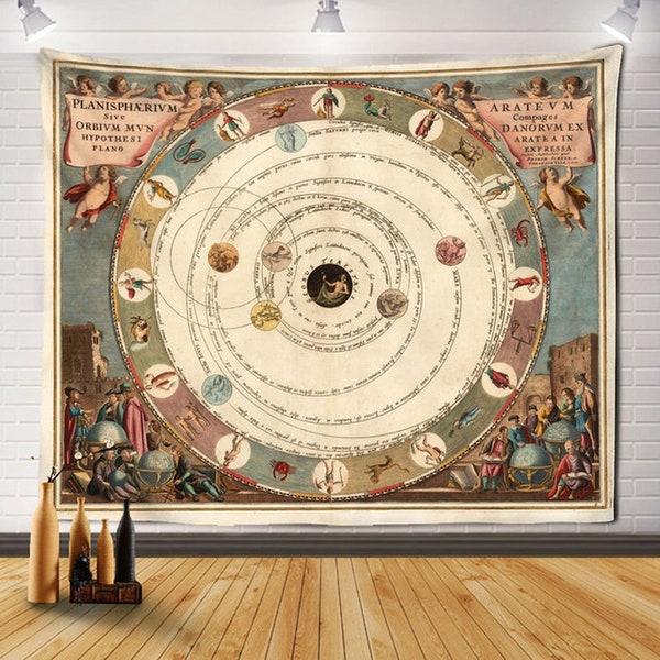 Tarot astrologie tapisserie Horoscope tenture murale zodiaque diagramme roue Constellations tapisseries suspendues décor mural