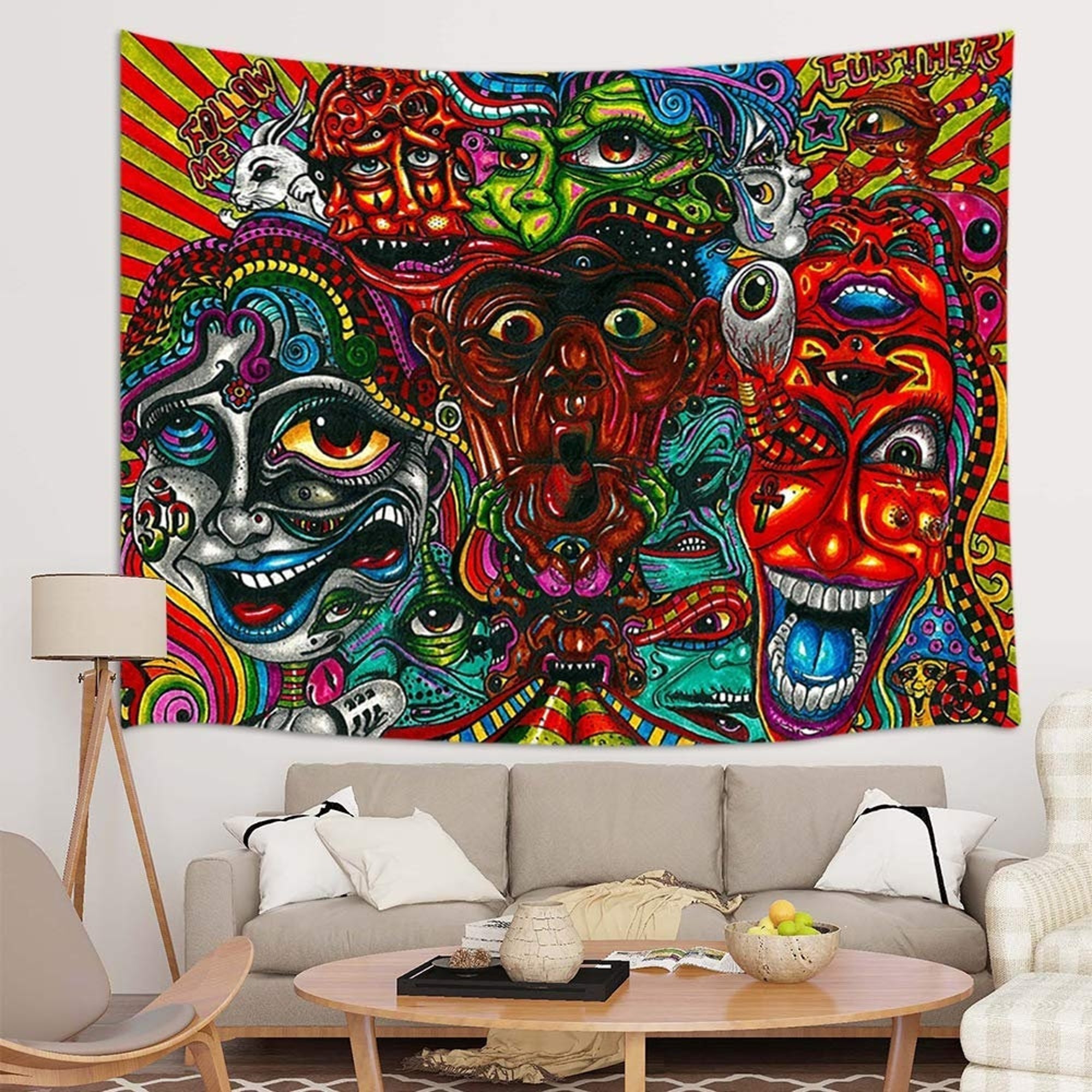 Abstract Trippy Tapestry Wall Hanging Psychedelic Tapestries Hippie Wall Art