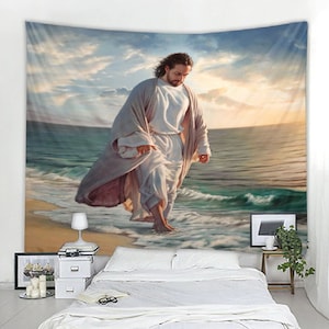 Religious Tapestry Jesus Christ Christian Wall Hanging Religious Tapestries for Home Bedroom Decor