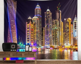 Cityscape Tapestry  City Night  Wall Hanging Wall Decor for Bedroom Living Room Dorm