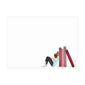 Redhead Reader  // Personalized Stationery