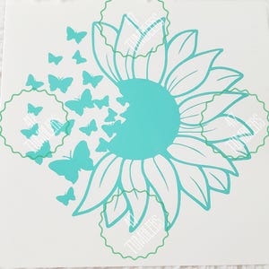 Sunflower Butterfly Car Decal